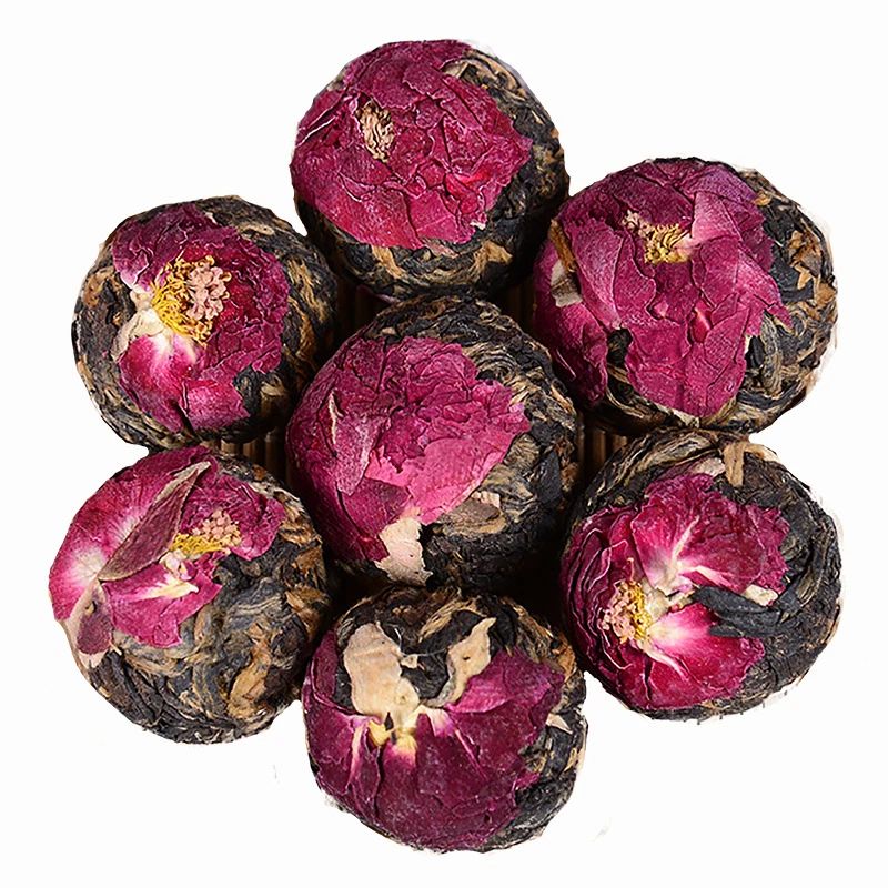 Зав'язаний чай шен пуер з трояндою "Лун Чжу" (Rose Dragon Pearl)