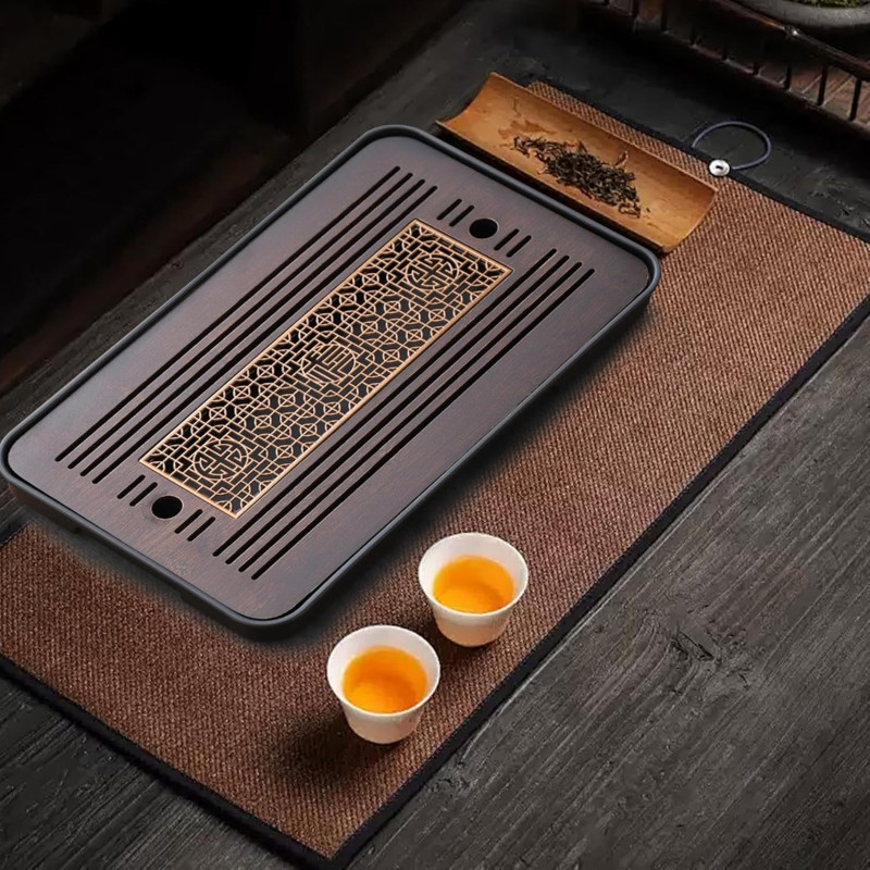 Чабань "Тихе вікно", темний, 36×24 см, бамбук