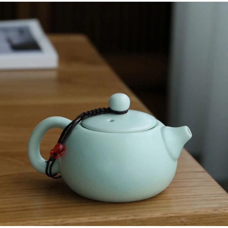 Набір чайного посуду "Гочао" (Guochao), 1 чайник + 4 чашки, подарункова коробка, світло-зелений