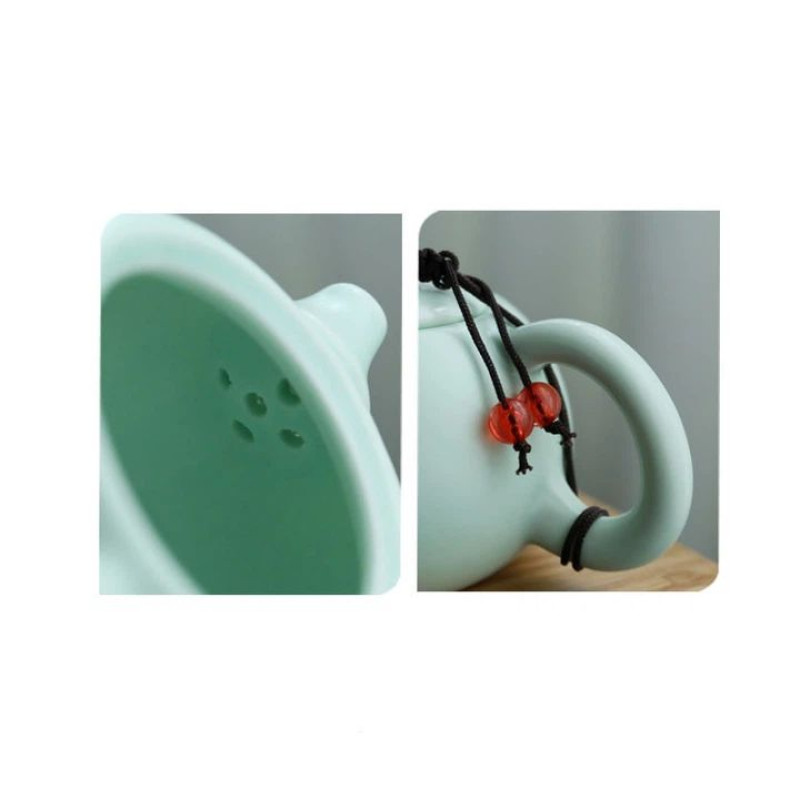 Набір чайного посуду "Гочао" (Guochao), 1 чайник + 4 чашки, подарункова коробка, світло-зелений