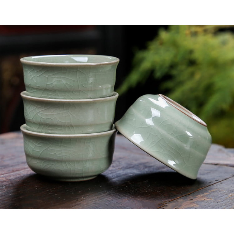 Чайний набір "Ге Яо" (Ge Yao), чайник + 4 чашки + чабань, кейс