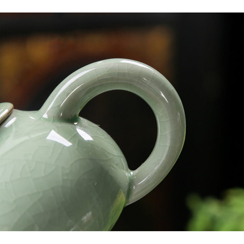 Чайний набір "Ге Яо" (Ge Yao), чайник + 4 чашки + чабань, кейс