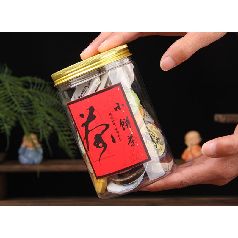 Набір чаю «30 видів міні-чайних блинчиків» Mu Zhi (Пуер, білий, червоний), 200 г, банка