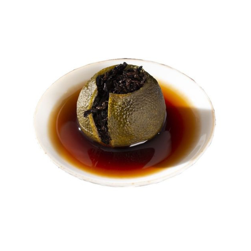 Чай пуер шу в мандарині "Сяо Цін Гань" (Xiao Qing Gan), 8 г