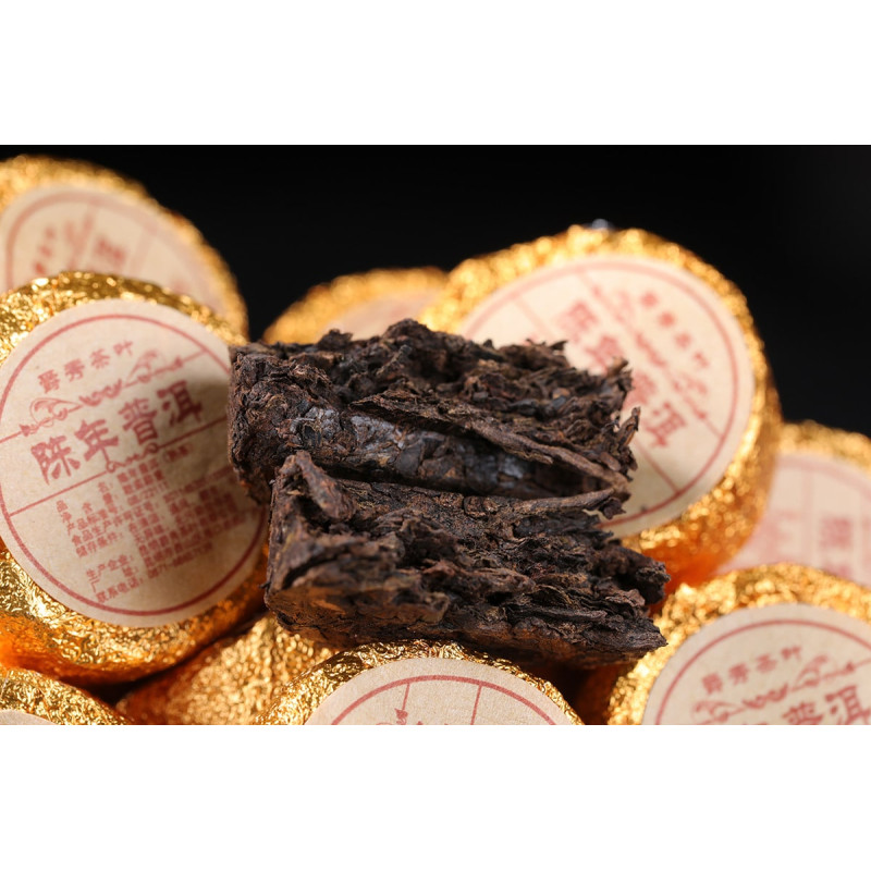 Чай пуер шу "Юань Вей", 7 г, міні млинець / таблетка