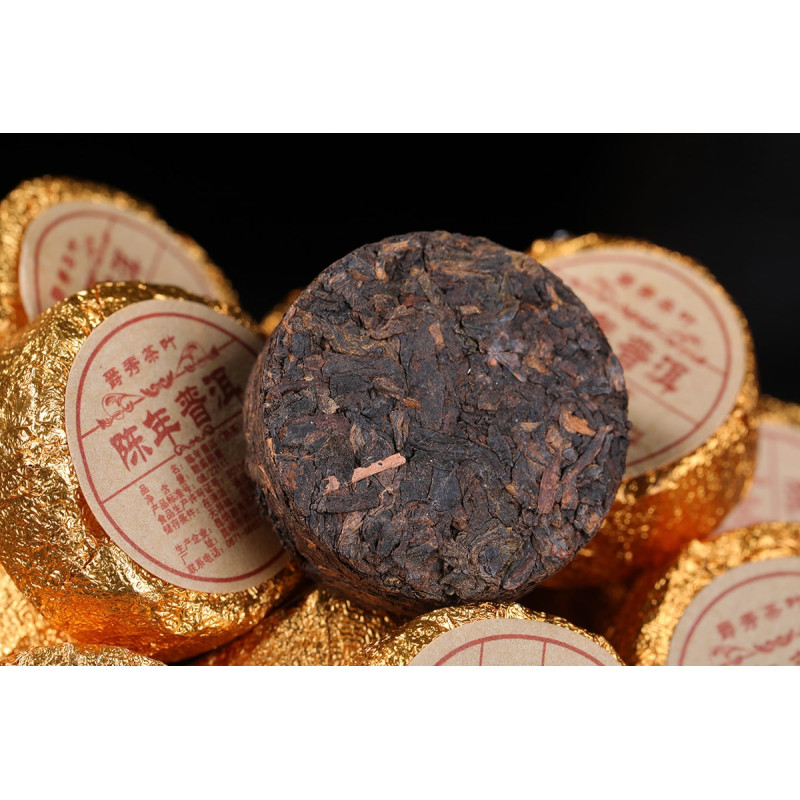 Чай пуер шу "Юань Вей", 7 г, міні млинець / таблетка