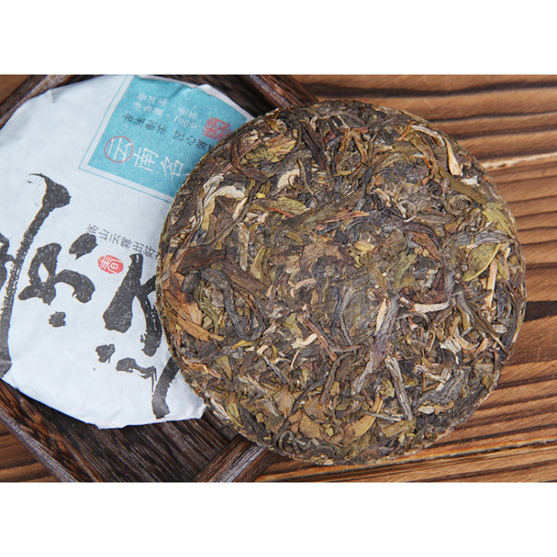 Чай шен пуер з стародавніх дерев "Цзінмай" (Jingmai), 100 г, млинець