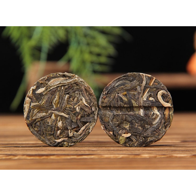 Чай шен пуер з гір Іу Чженшань "Благословіння Золотої Змії", 6 г, міні млинець / таблетка